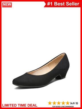 Women's Low Chunky Block Heel Round Toe Dress Pumps